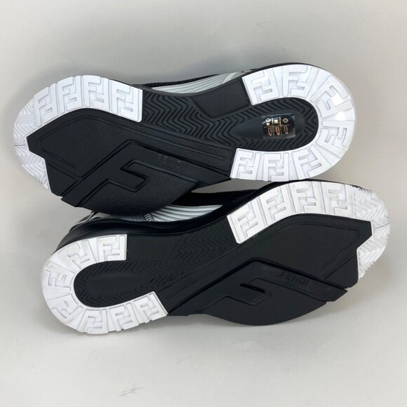 Fendi Flow Low-Top Sneakers Men Nero Silver Black Running Shoes Size UK 8 main image 7